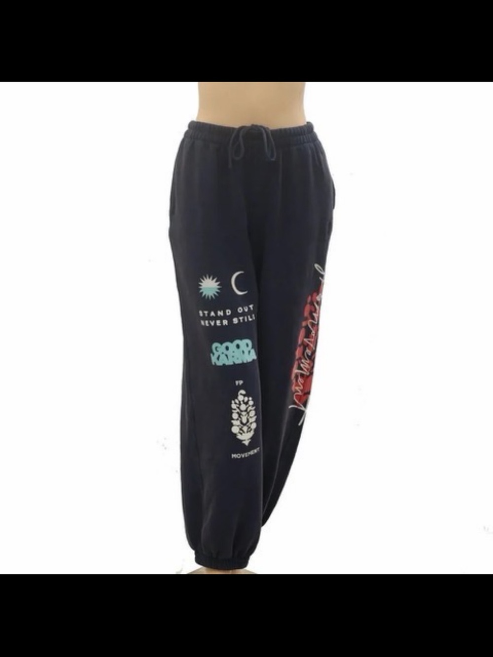 FP MOVEMENT ALL STAR GRAPHIC PRINT PANTS IN MIDNIGHT NAVY COMBO - Picture 3 of 10